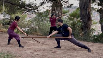 Traditional weapons training at Bujinkan Matsukaze Dojo, Barcelona